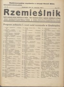 Rzemieślnik : tygodnik poświęcony sprawom rzemieślniczym na Pomorzu. Organ informacyjny instytucyj i organizacyj rzemieślniczych na Pomorzu 1937.11.21 R. XIV nr 33