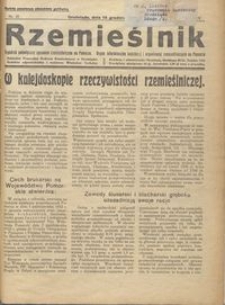 Rzemieślnik : tygodnik poświęcony sprawom rzemieślniczym na Pomorzu. Organ informacyjny instytucyj i organizacyj rzemieślniczych na Pomorzu 1937.12.18 R. XIV nr 37