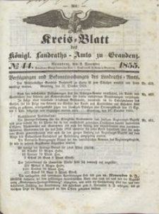 Kreis Blatt des Königlichen Landraths-Amts zu Graudenz 1855.11.02 nr 44