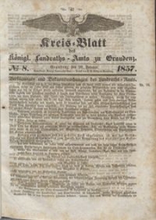 Kreis Blatt des Königlichen Landraths-Amts zu Graudenz 1856.02.20 nr 8