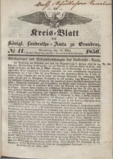 Kreis Blatt des Königlichen Landraths-Amts zu Graudenz 1856.03.14 nr 11