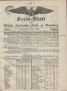 Kreis Blatt des Königlichen Landraths-Amts zu Graudenz 1863.01.30 nr 5