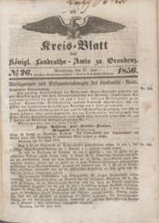 Kreis Blatt des Königlichen Landraths-Amts zu Graudenz 1856.06.27 nr 26