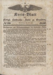 Kreis Blatt des Königlichen Landraths-Amts zu Graudenz 1856.07.18 nr 29