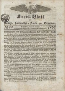 Kreis Blatt des Königlichen Landraths-Amts zu Graudenz 1856.10.24 nr 44