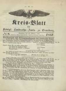 Kreis Blatt des Königlichen Landraths-Amts zu Graudenz 1867.02.22 nr 8