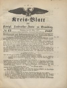 Kreis Blatt des Königlichen Landraths-Amts zu Graudenz 1867.03.29 nr 13