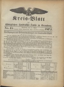 Kreis Blatt des Königlichen Landraths-Amts zu Graudenz 1873.04.11 nr 15