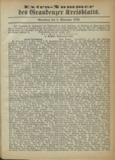 Kreis Blatt des Königlichen Landraths-Amts zu Graudenz 1873.11.01 nr 44 (extra nummer)
