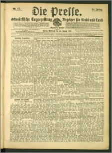 Die Presse 1907, Jg. 25, Nr. 13 Zweites Blatt