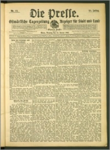 Die Presse 1907, Jg. 25, Nr. 18 Zweites Blatt + Beilagenwerbung, Extrablatt