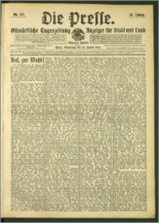 Die Presse 1907, Jg. 25, Nr. 20 Zweites Blatt