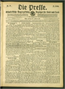 Die Presse 1907, Jg. 25, Nr. 27 Zweites Blatt