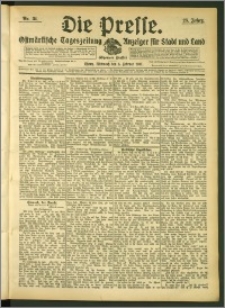 Die Presse 1907, Jg. 25, Nr. 31 Zweites Blatt