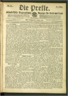 Die Presse 1907, Jg. 25, Nr. 42 Zweites Blatt + Beilagenwerbung
