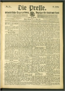 Die Presse 1907, Jg. 25, Nr. 73 Zweites Blatt