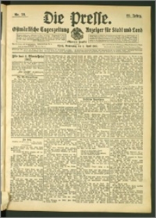 Die Presse 1907, Jg. 25, Nr. 78 Zweites Blatt, Drittes Blatt