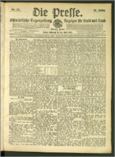 Die Presse 1907, Jg. 25, Nr. 83 Zweites Blatt