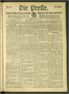 Die Presse 1907, Jg. 25, Nr. 89 Zweites Blatt + Beilagenwerbung