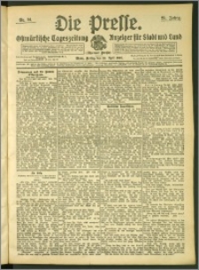 Die Presse 1907, Jg. 25, Nr. 91 Zweites Blatt