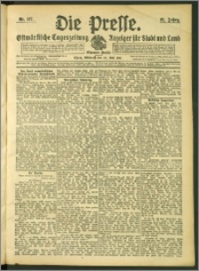 Die Presse 1907, Jg. 25, Nr. 117 Zweites Blatt