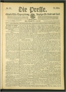Die Presse 1907, Jg. 25, Nr. 177 Zweites Blatt