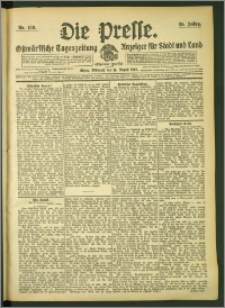 Die Presse 1907, Jg. 25, Nr. 189 Zweites Blatt