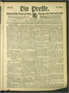 Die Presse 1907, Jg. 25, Nr. 190 Zweites Blatt