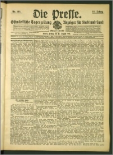 Die Presse 1907, Jg. 25, Nr. 191 Zweites Blatt