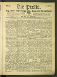 Die Presse 1907, Jg. 25, Nr. 215 Zweites Blatt + Beilagenwerbung