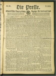 Die Presse 1907, Jg. 25, Nr. 217 Zweites Blatt, Drittes Blatt