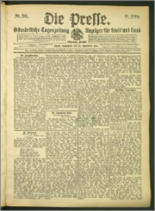 Die Presse 1907, Jg. 25, Nr. 222 Zweites Blatt + Beilagenwerbung