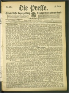 Die Presse 1907, Jg. 25, Nr. 223 Zweites Blatt, Drittes Blatt