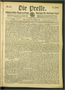 Die Presse 1907, Jg. 25, Nr. 271 Zweites Blatt, Drittes Blatt, Viertes Blatt