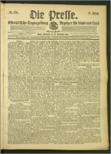Die Presse 1907, Jg. 25, Nr. 273 Zweites Blatt, Drittes Blatt