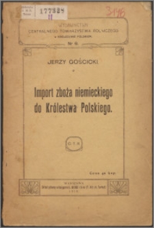 Import zboża niemieckiego do Królestwa Polskiego