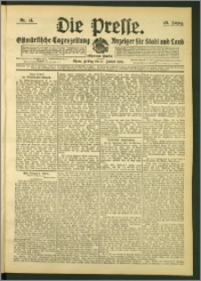Die Presse 1908, Jg. 26, Nr. 14 Zweites Blatt