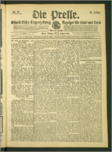 Die Presse 1908, Jg. 26, Nr. 17 Zweites Blatt