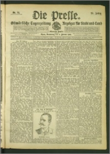 Die Presse 1908, Jg. 26, Nr. 31 Zweites Blatt