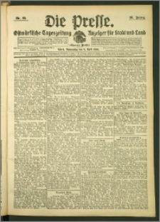 Die Presse 1908, Jg. 26, Nr. 85 Zweites Blatt