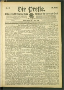 Die Presse 1908, Jg. 26, Nr. 89 Zweites Blatt, Drittes Blatt