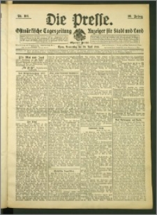 Die Presse 1908, Jg. 26, Nr. 101 Zweites Blatt, Drittes Blatt