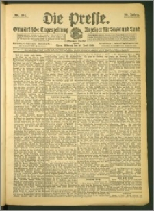 Die Presse 1908, Jg. 26, Nr. 134 Zweites Blatt, Drittes Blatt