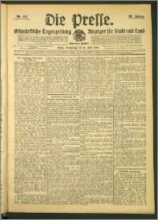 Die Presse 1908, Jg. 26, Nr. 141 Zweites Blatt