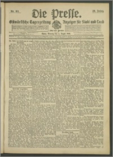 Die Presse 1908, Jg. 26, Nr. 181 Zweites Blatt