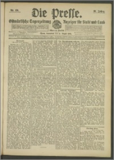 Die Presse 1908, Jg. 26, Nr. 191 Zweites Blatt