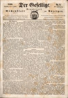 Der Gesellige : Graudenzer Wochenblatt und Anzeiger 1860.01.12 nr 5