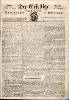 Der Gesellige : Graudenzer Wochenblatt und Anzeiger 1860.02.07 nr 16