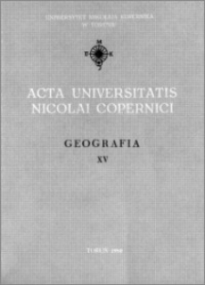 Acta Universitatis Nicolai Copernici. Nauki Matematyczno-Przyrodnicze. Geografia, z. 15 (47), 1980