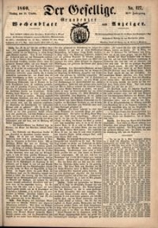 Der Gesellige : Graudenzer Wochenblatt und Anzeiger 1860.10.30 nr 127